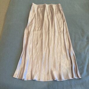 Aritzia Dusty Pink Elegant Satin Midi Skirt